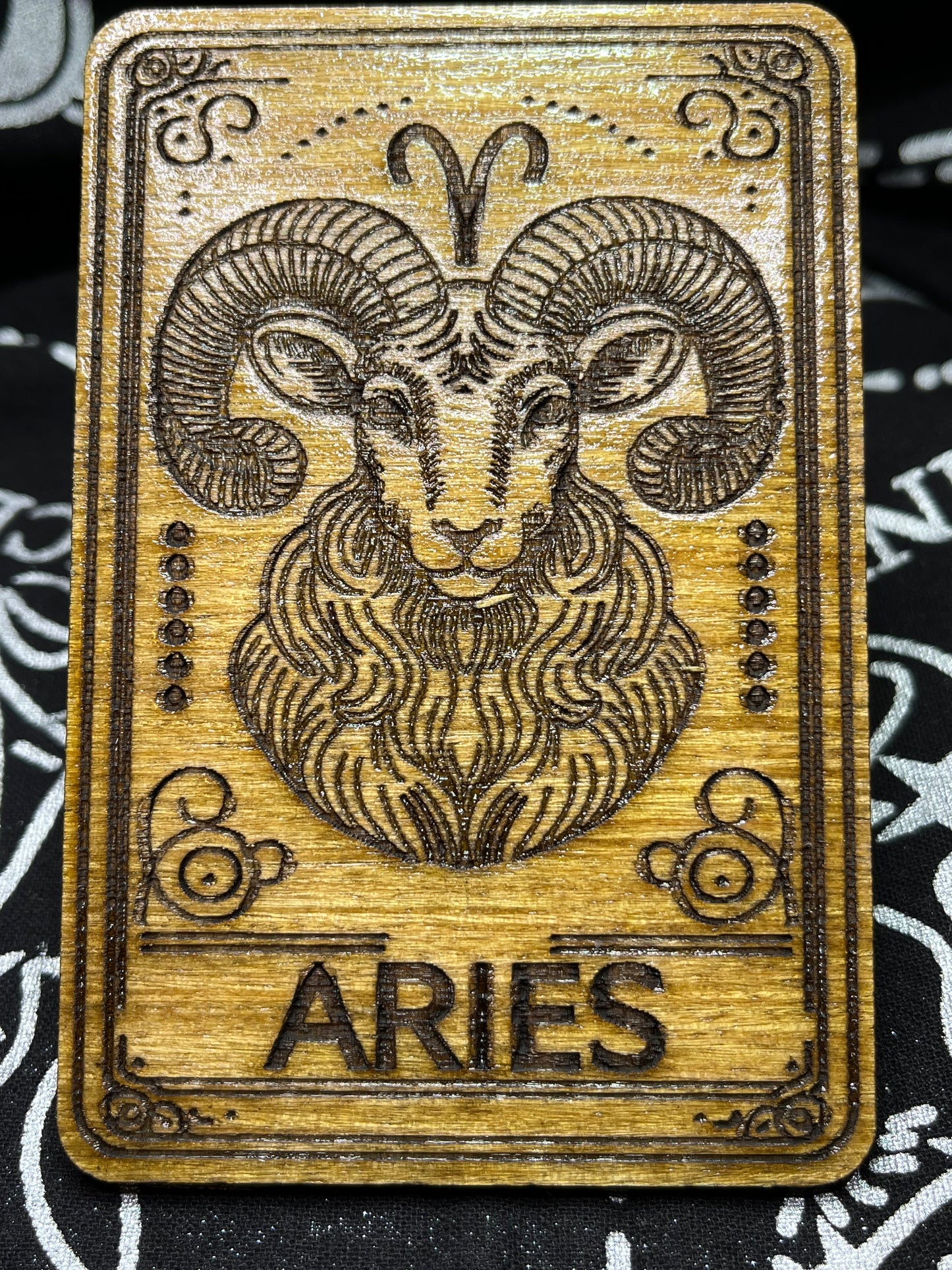 Aries Zodiac Card | Laser Engraved Wooden Card | Zodiac Gift