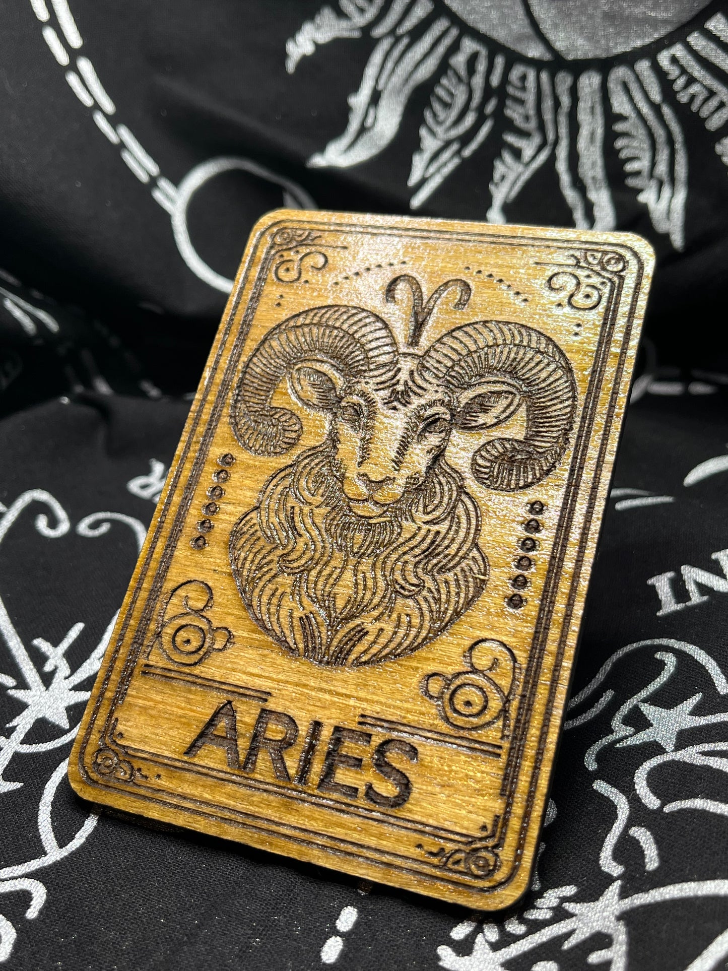 Aries Zodiac Card | Laser Engraved Wooden Card | Zodiac Gift