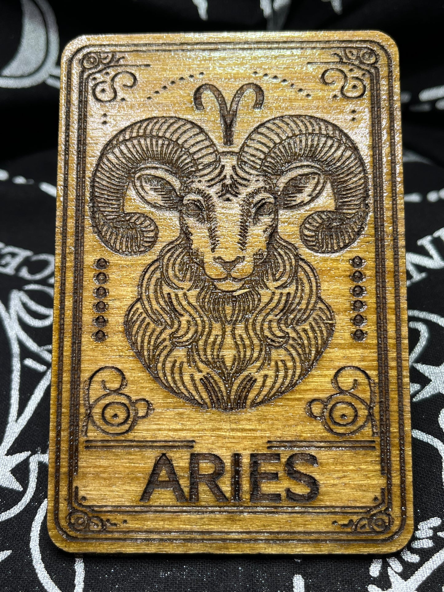 Aries Zodiac Card | Laser Engraved Wooden Card | Zodiac Gift