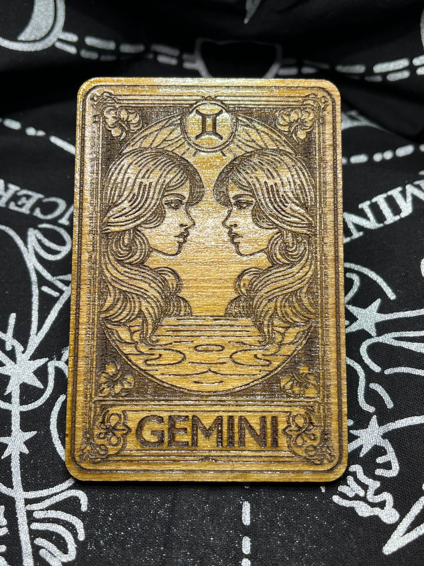 Gemini Zodiac Card | Laser Engraved Wooden Card | Zodiac Gift