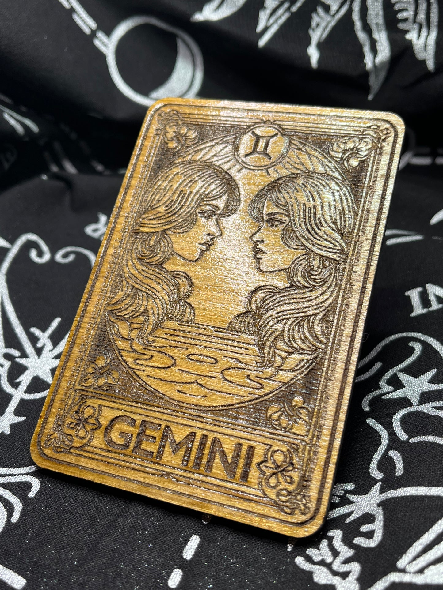 Gemini Zodiac Card | Laser Engraved Wooden Card | Zodiac Gift