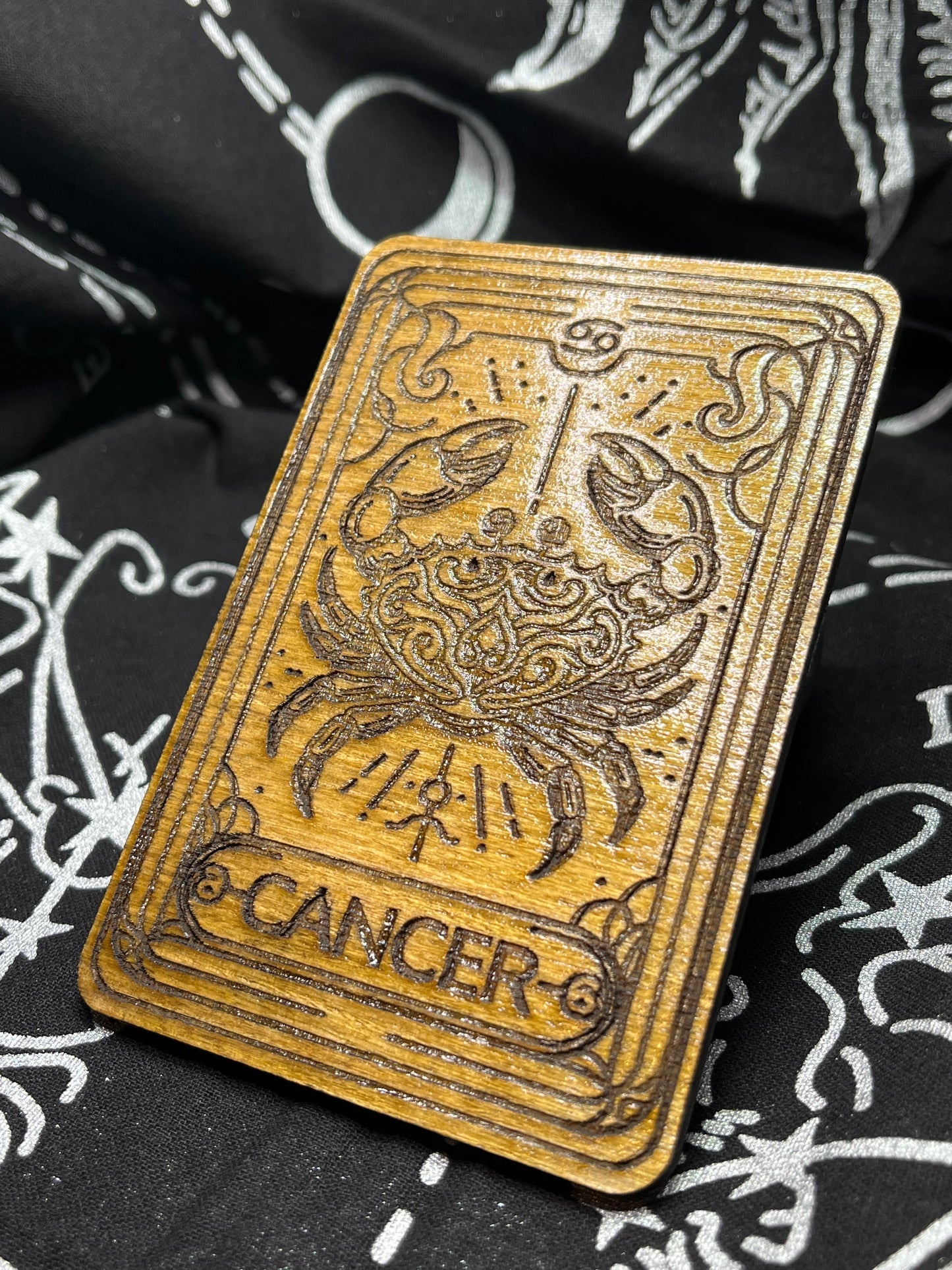 Cancer Zodiac Card | Laser Engraved Wooden Card | Zodiac Gift