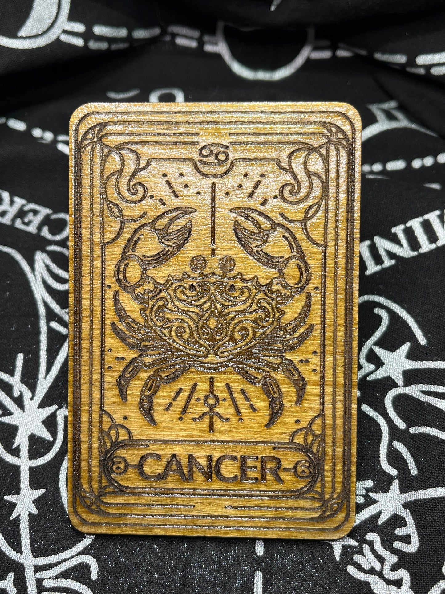 Cancer Zodiac Card | Laser Engraved Wooden Card | Zodiac Gift