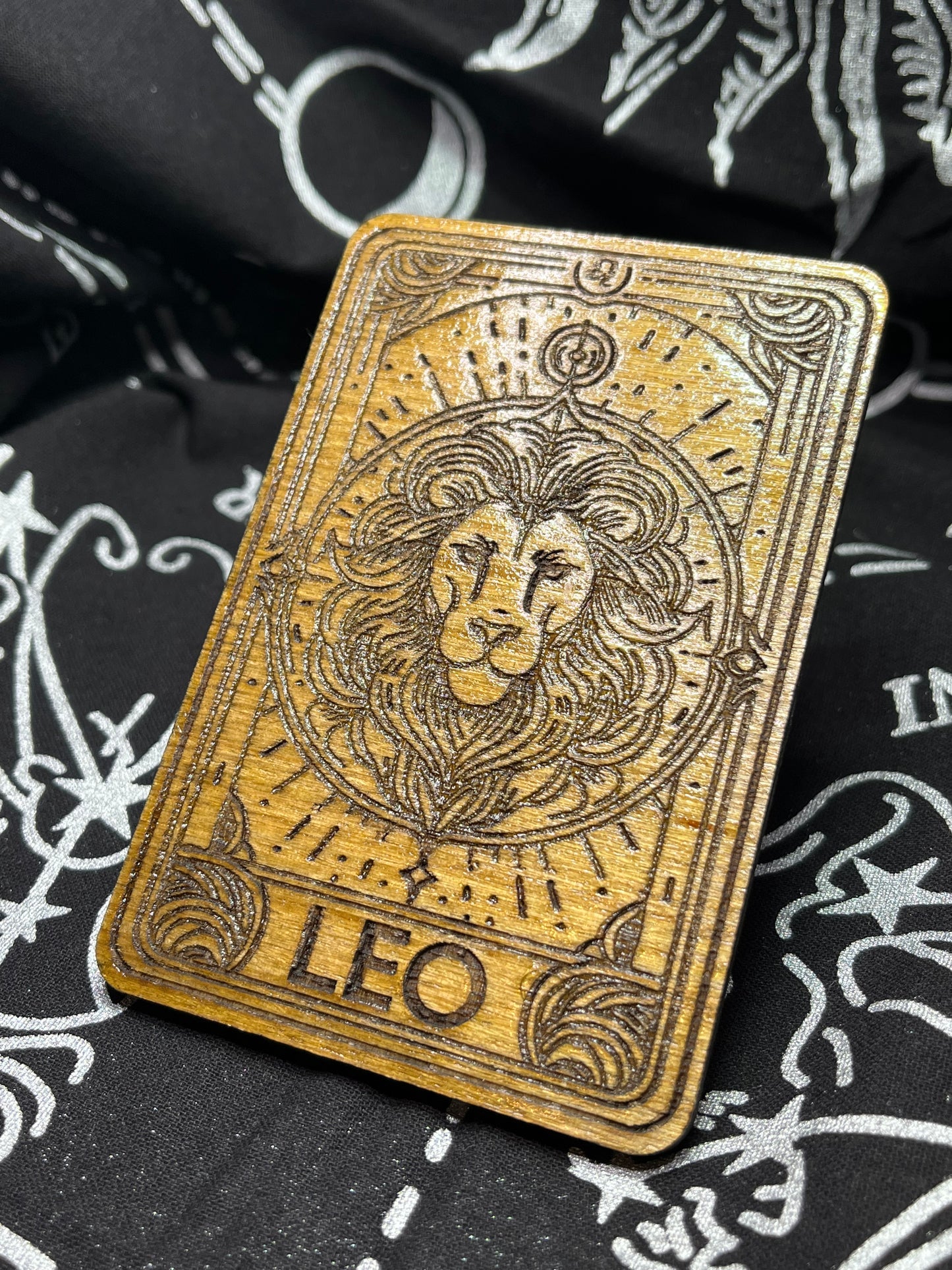 Leo Zodiac Card | Laser Engraved Wooden Card | Zodiac Gift