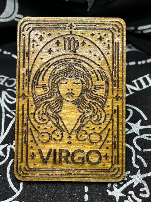 Virgo Zodiac Card | Laser Engraved Wooden Card | Zodiac Gift