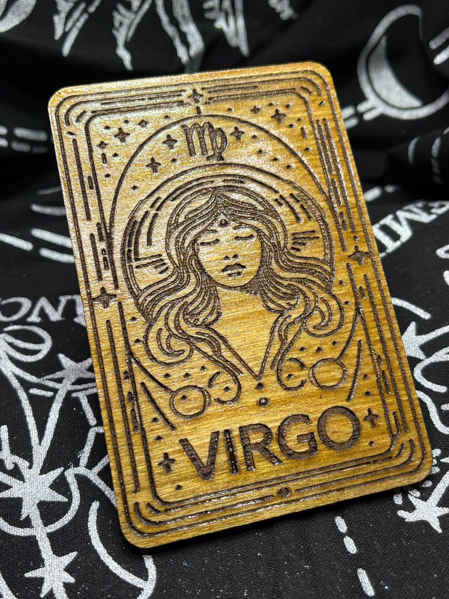 Virgo Zodiac Card | Laser Engraved Wooden Card | Zodiac Gift