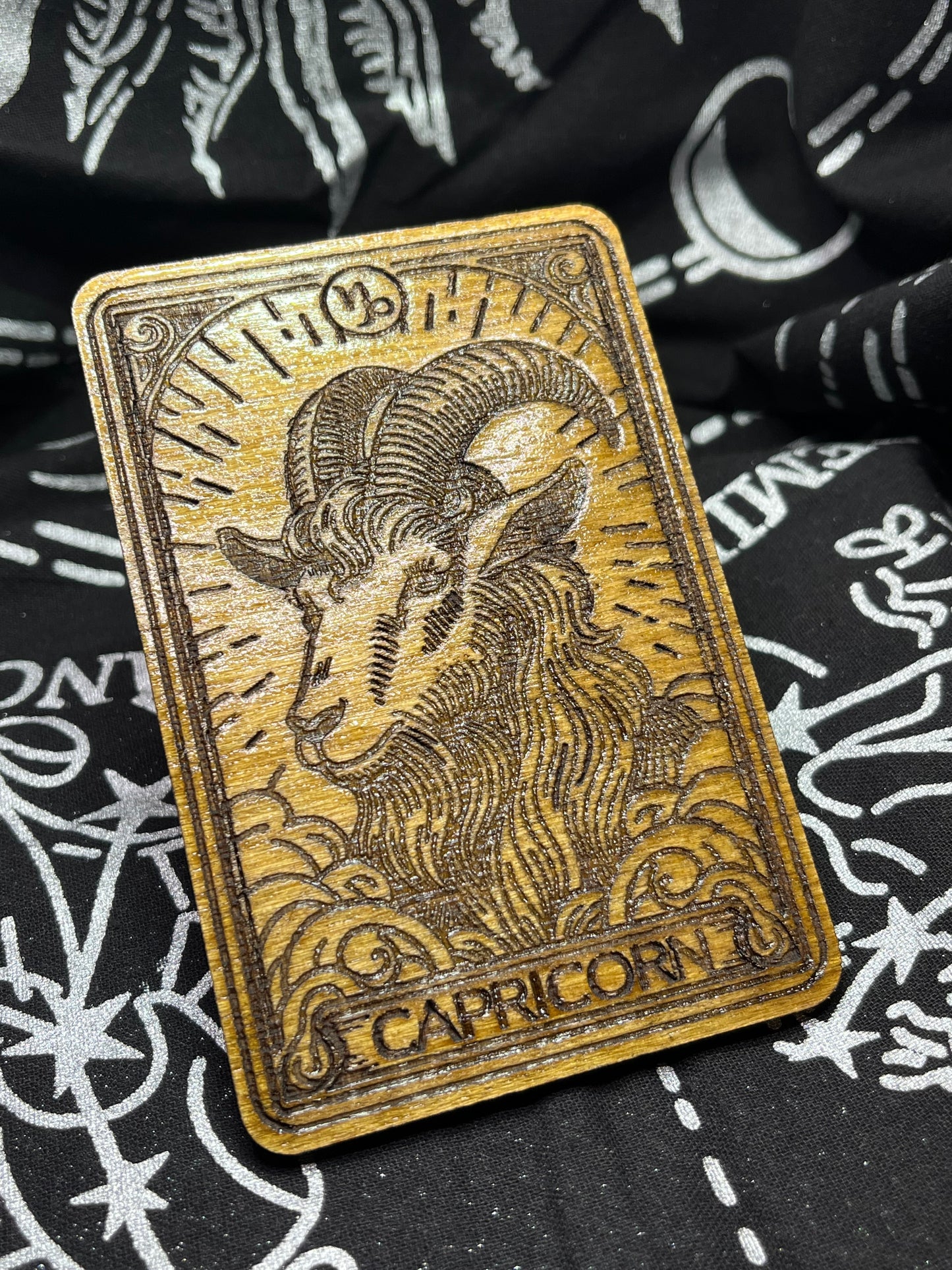 Capricorn Zodiac Card | Laser Engraved Wooden Card | Zodiac Gift