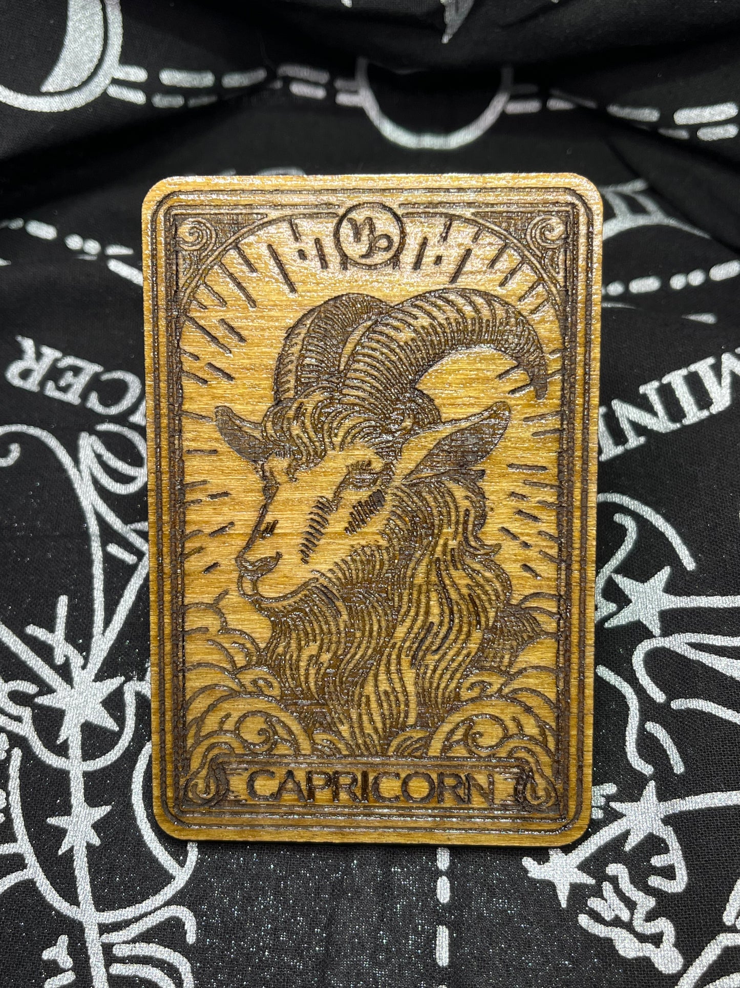 Capricorn Zodiac Card | Laser Engraved Wooden Card | Zodiac Gift