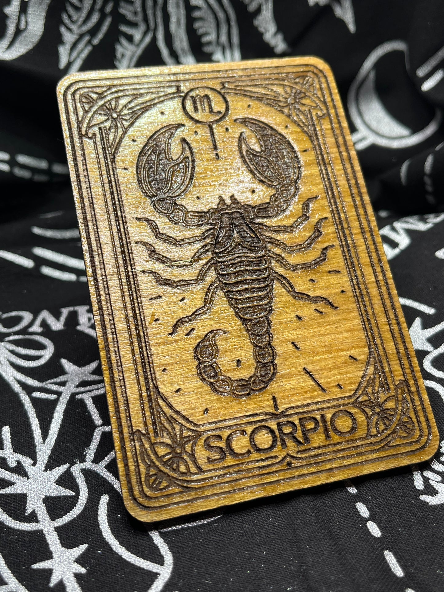 Scorpio Zodiac Card | Laser Engraved Wooden Card | Zodiac Gift