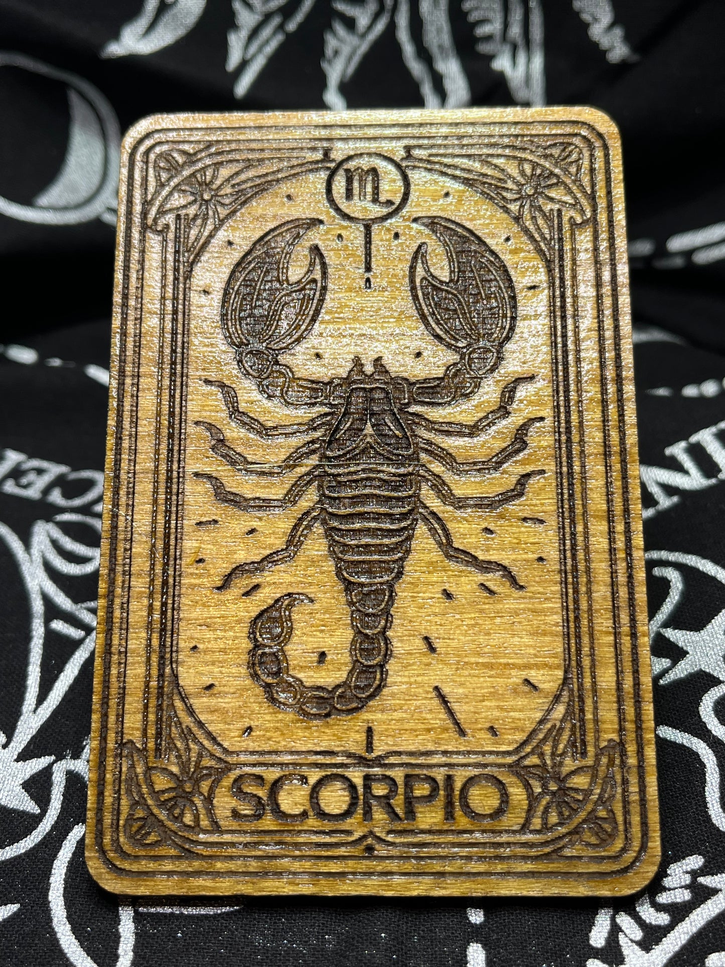 Scorpio Zodiac Card | Laser Engraved Wooden Card | Zodiac Gift