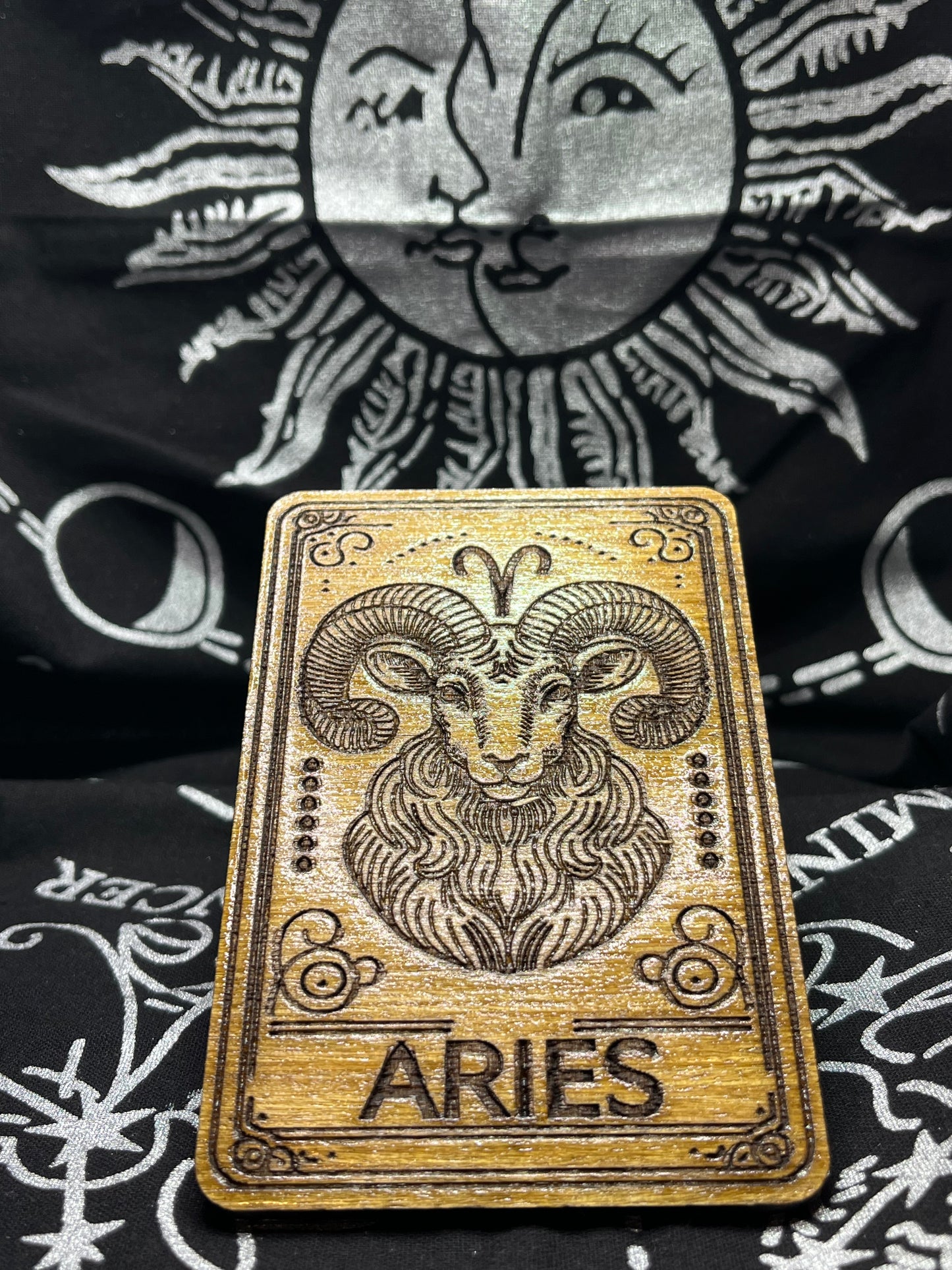 Aries Zodiac Card | Laser Engraved Wooden Card | Zodiac Gift