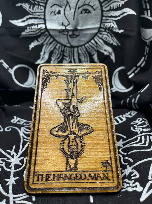 The Hanged Man Tarot Card | Laser Engraved Wooden Card | Major Arcana Gift