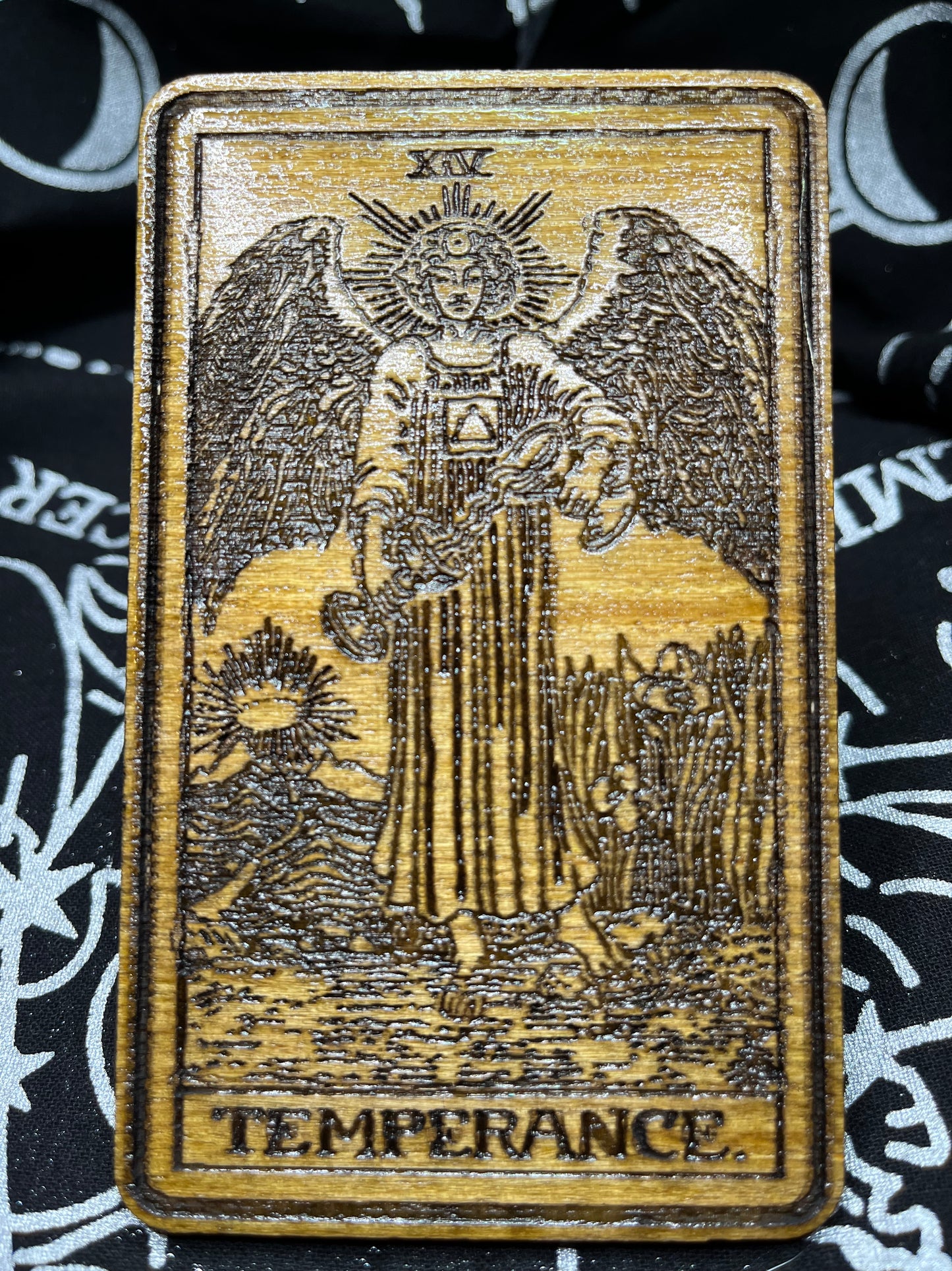 Temperance Tarot Card | Laser Engraved Wooden Card | Major Arcana Gift