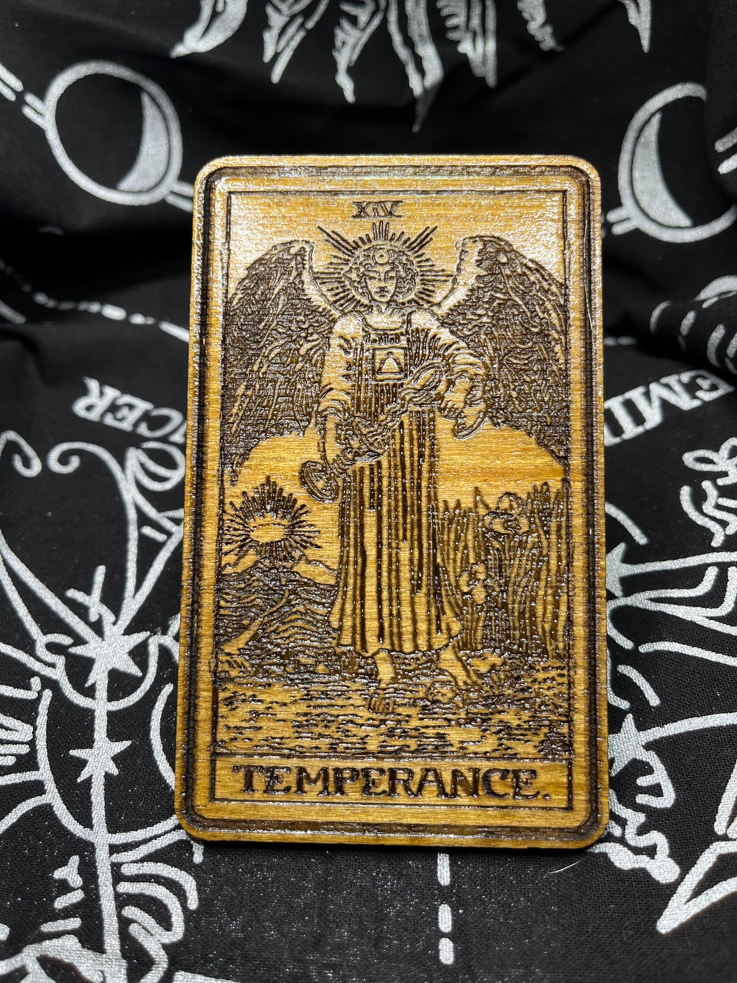 Temperance Tarot Card | Laser Engraved Wooden Card | Major Arcana Gift