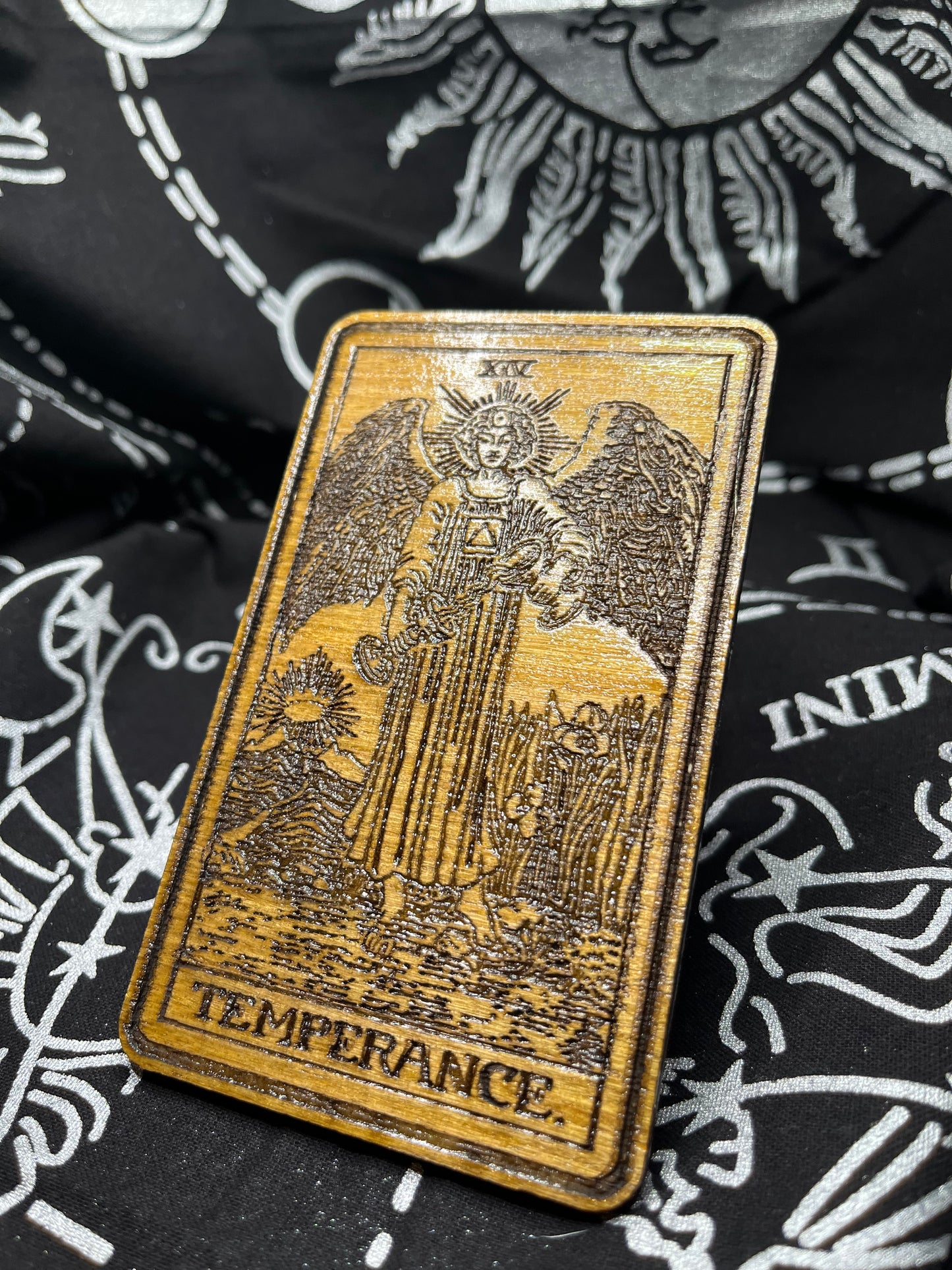 Temperance Tarot Card | Laser Engraved Wooden Card | Major Arcana Gift