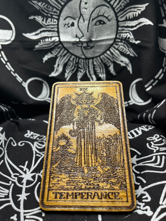 Temperance Tarot Card | Laser Engraved Wooden Card | Major Arcana Gift