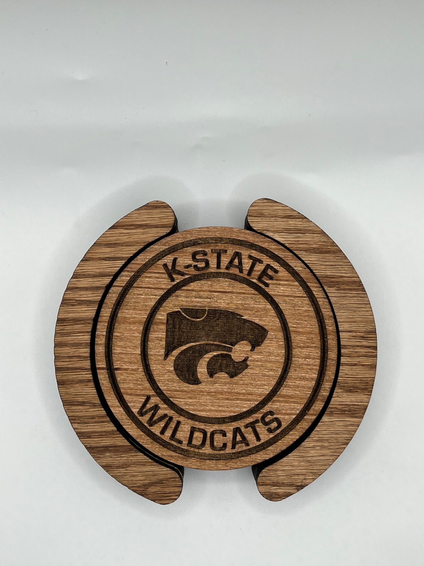 Kansas State University Laser Engraved Wooden Coaster Set - Stained & Sealed for Durability