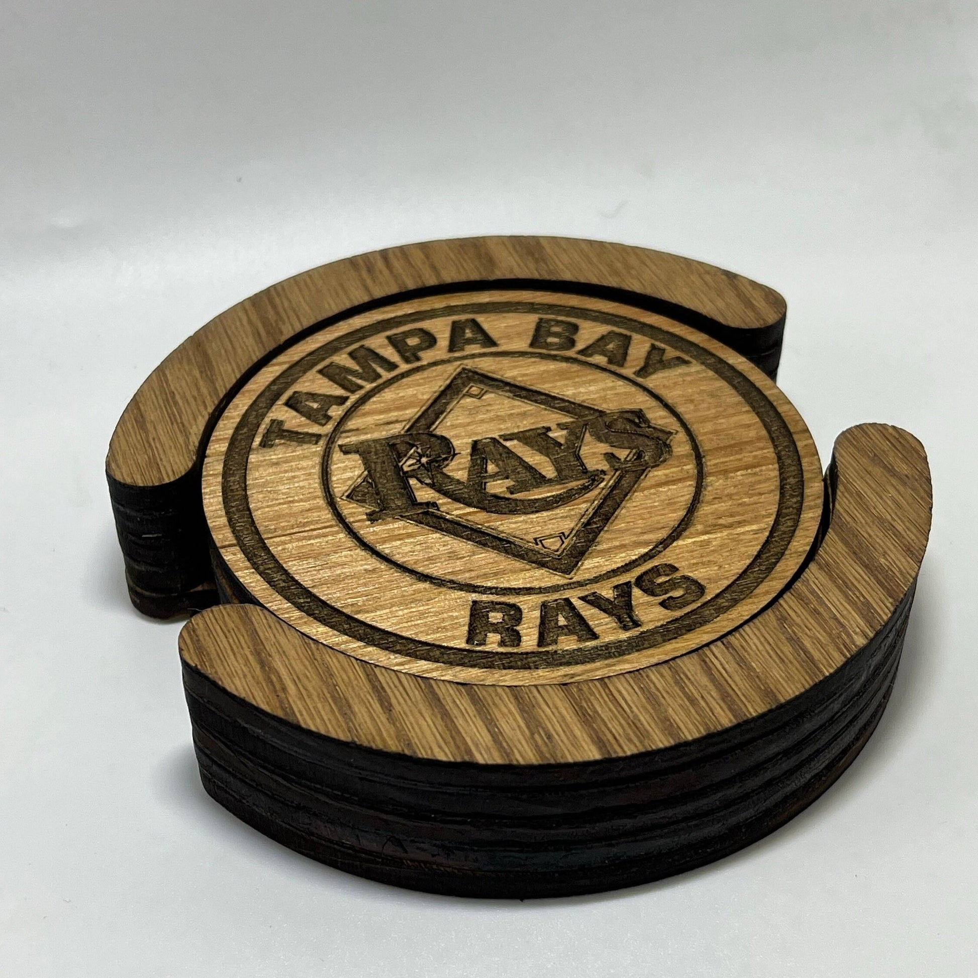 Tampa Bay Rays Wood Coaster Set (Set of 4): Rays Up!