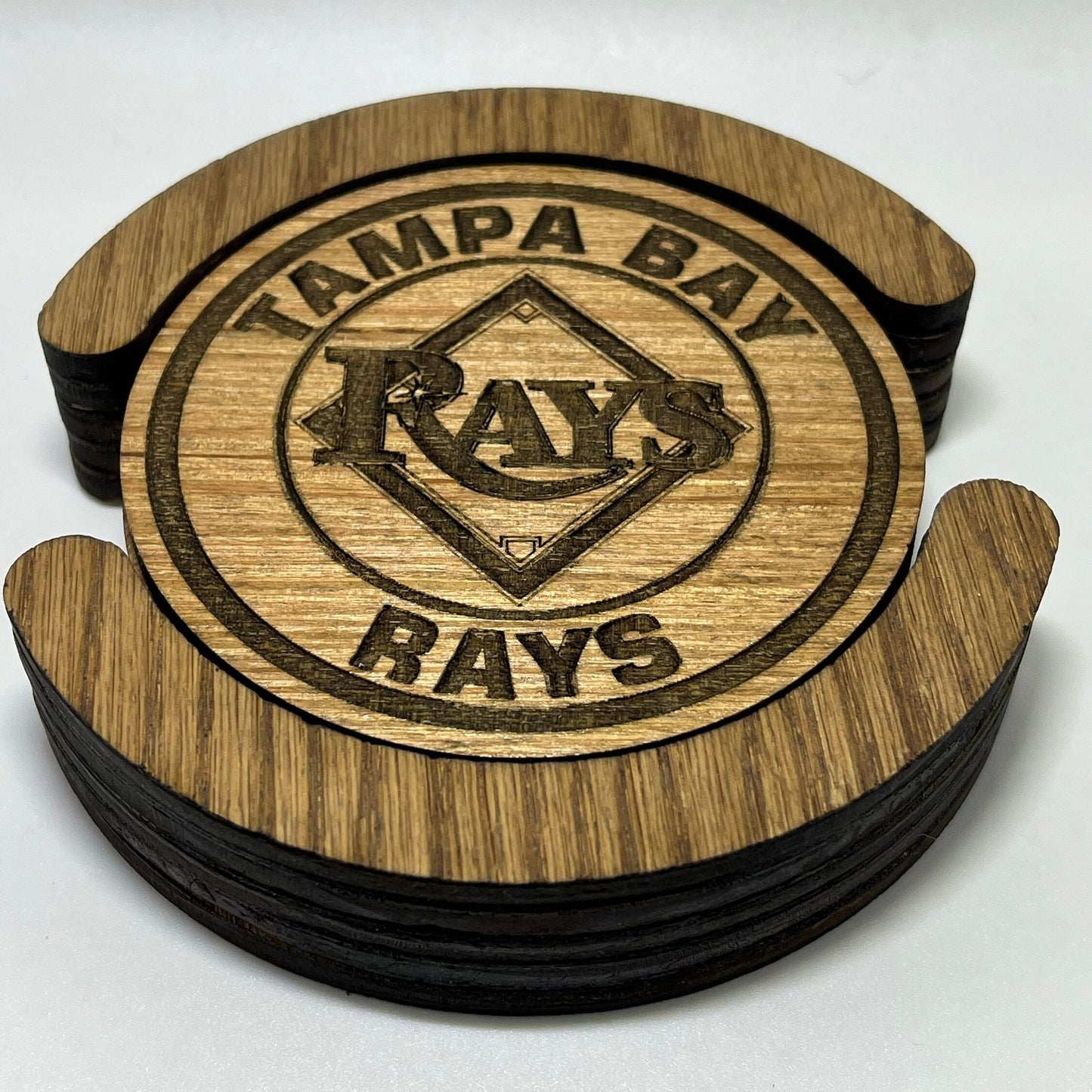 Tampa Bay Rays Wood Coaster Set (Set of 4): Rays Up!