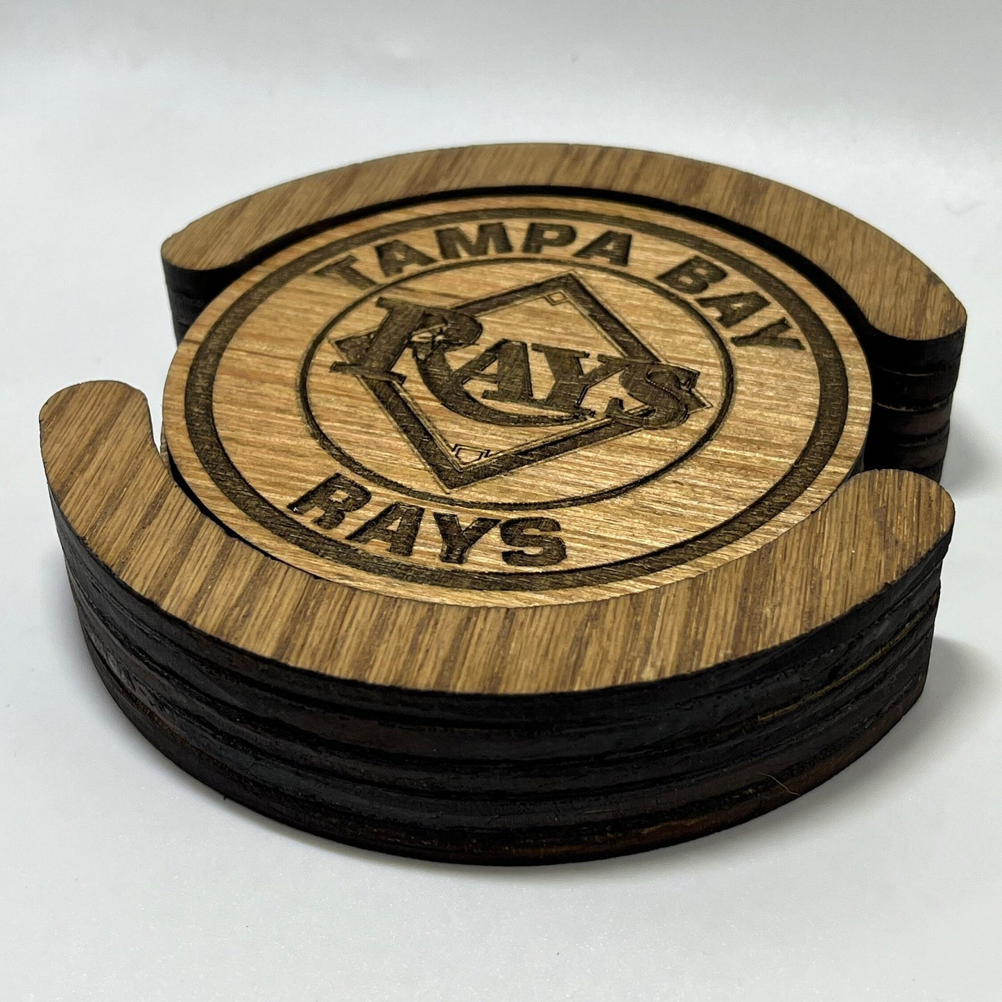 Tampa Bay Rays Wood Coaster Set (Set of 4): Rays Up!