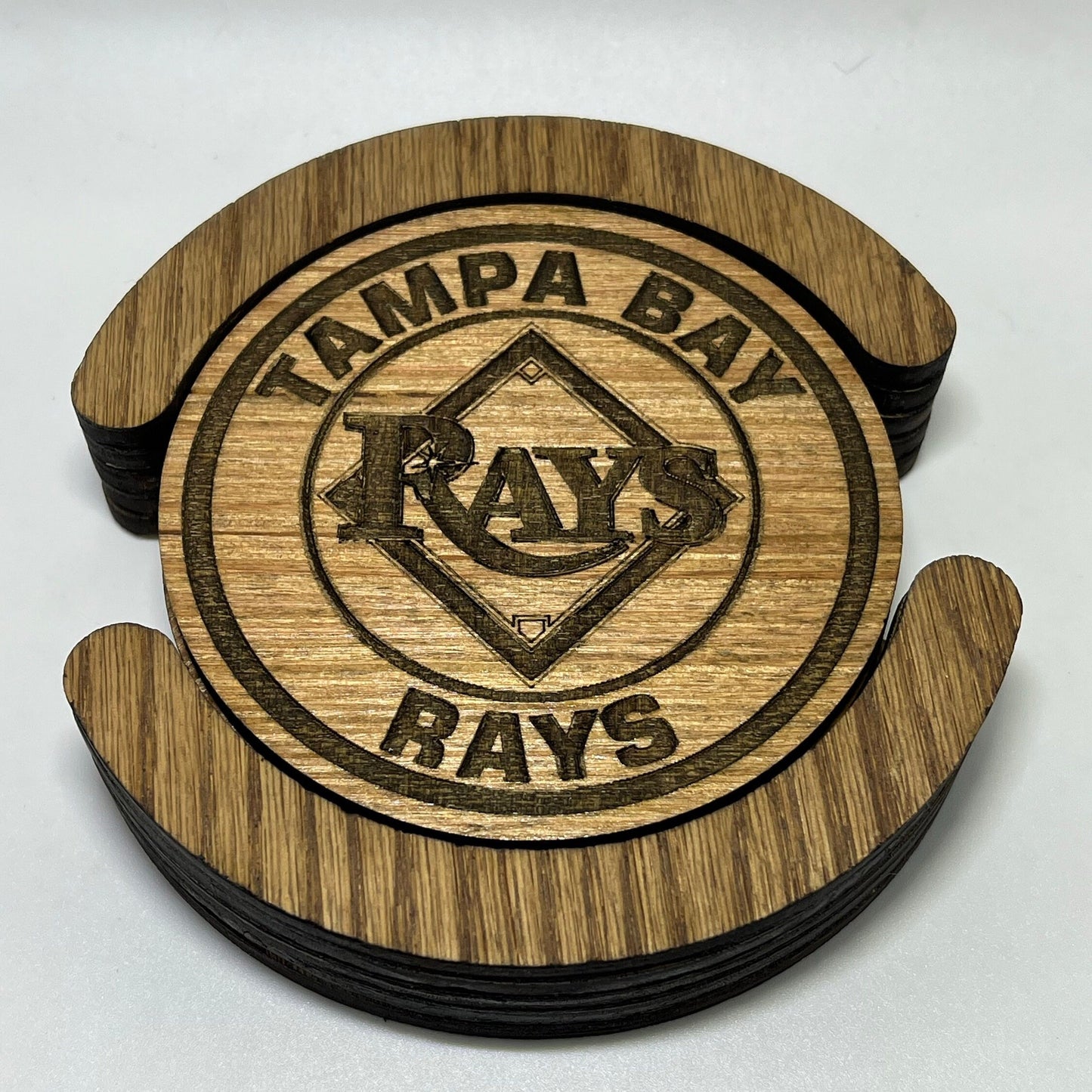 Tampa Bay Rays Wood Coaster Set (Set of 4): Rays Up!