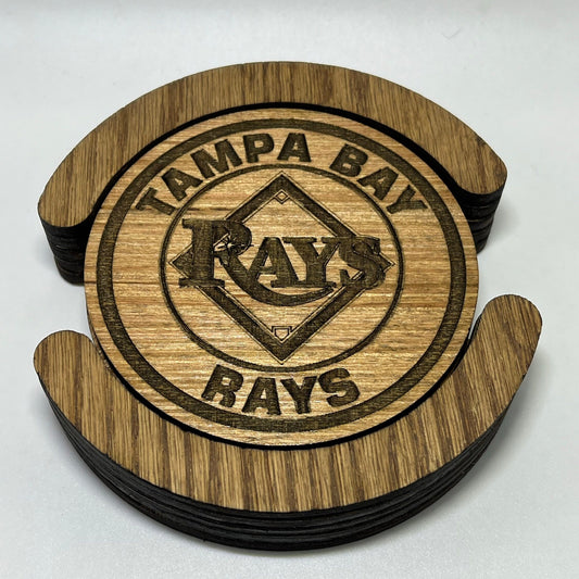 Tampa Bay Rays Wood Coaster Set (Set of 4): Rays Up!