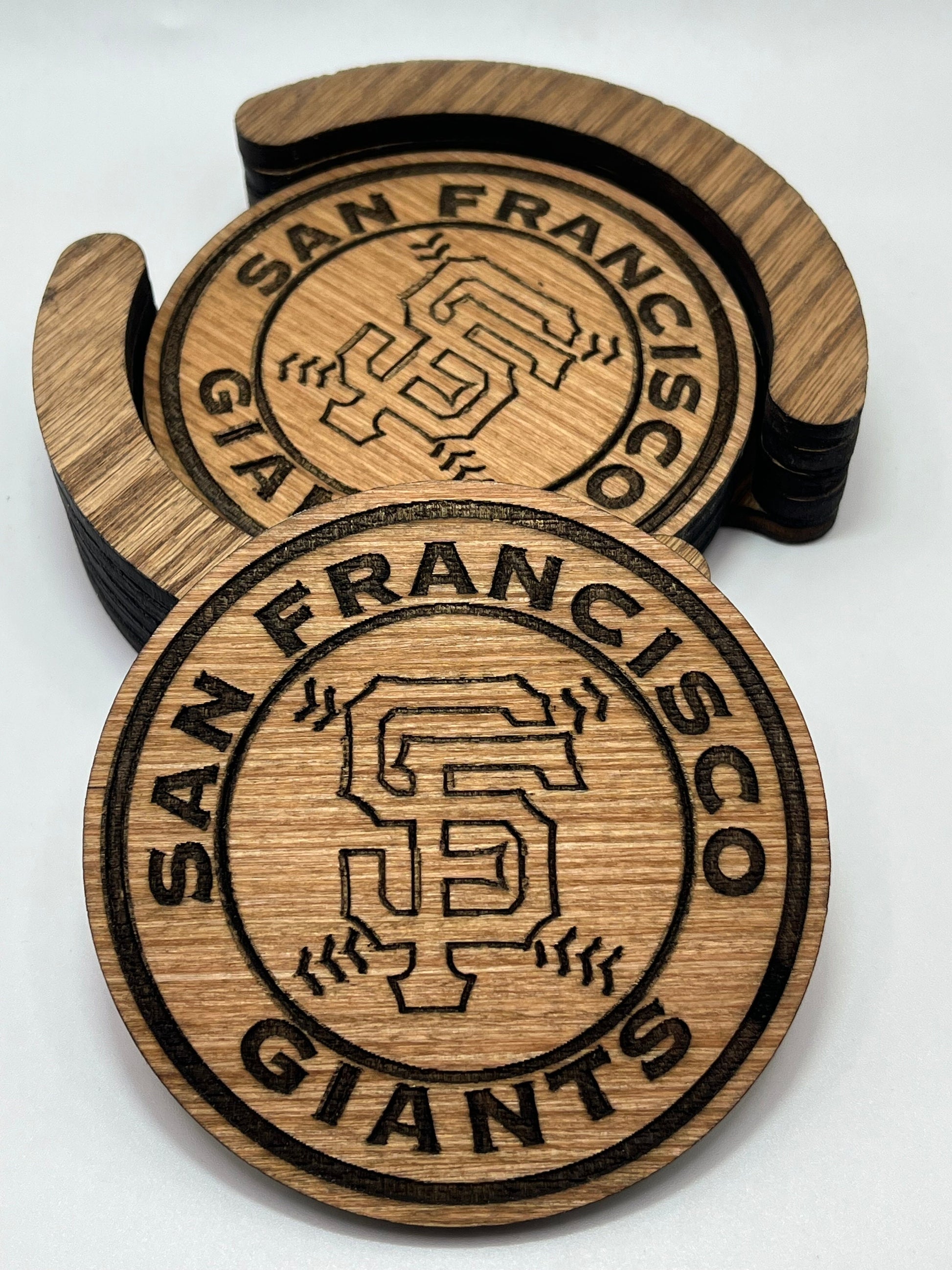 San Francisco Giants Wood Coaster Set (Set of 4): Bay Bridge Baseball