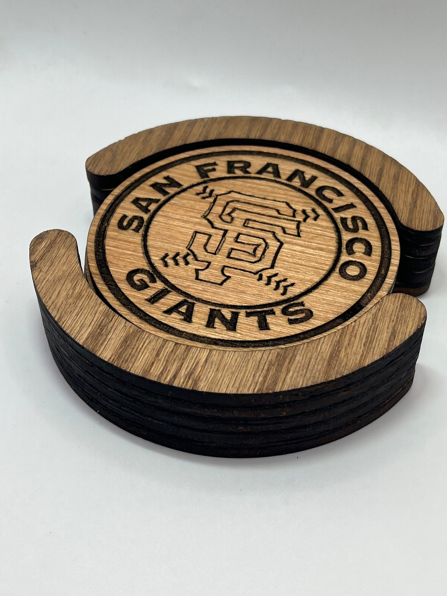 San Francisco Giants Wood Coaster Set (Set of 4): Bay Bridge Baseball