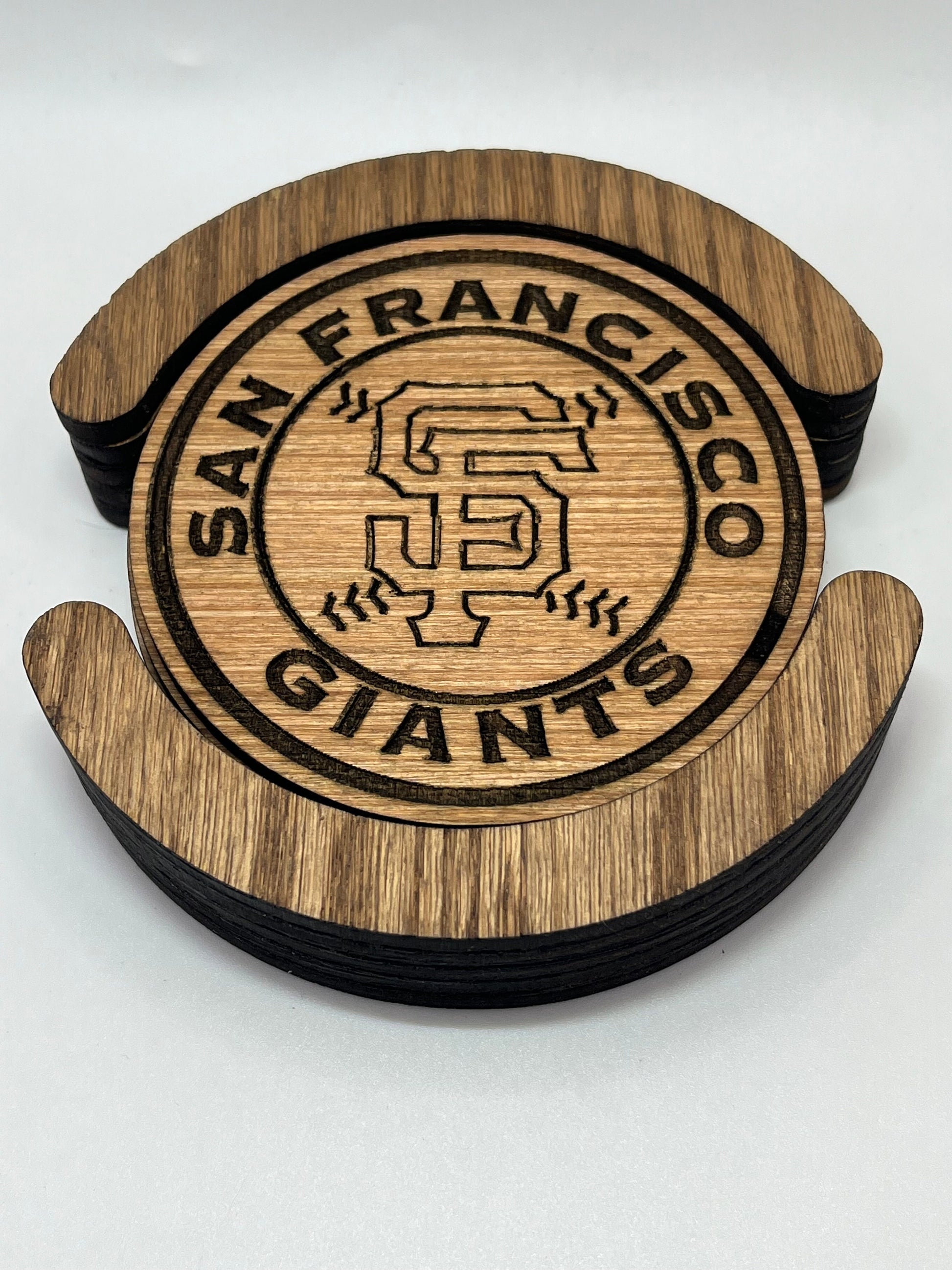 San Francisco Giants Wood Coaster Set (Set of 4): Bay Bridge Baseball