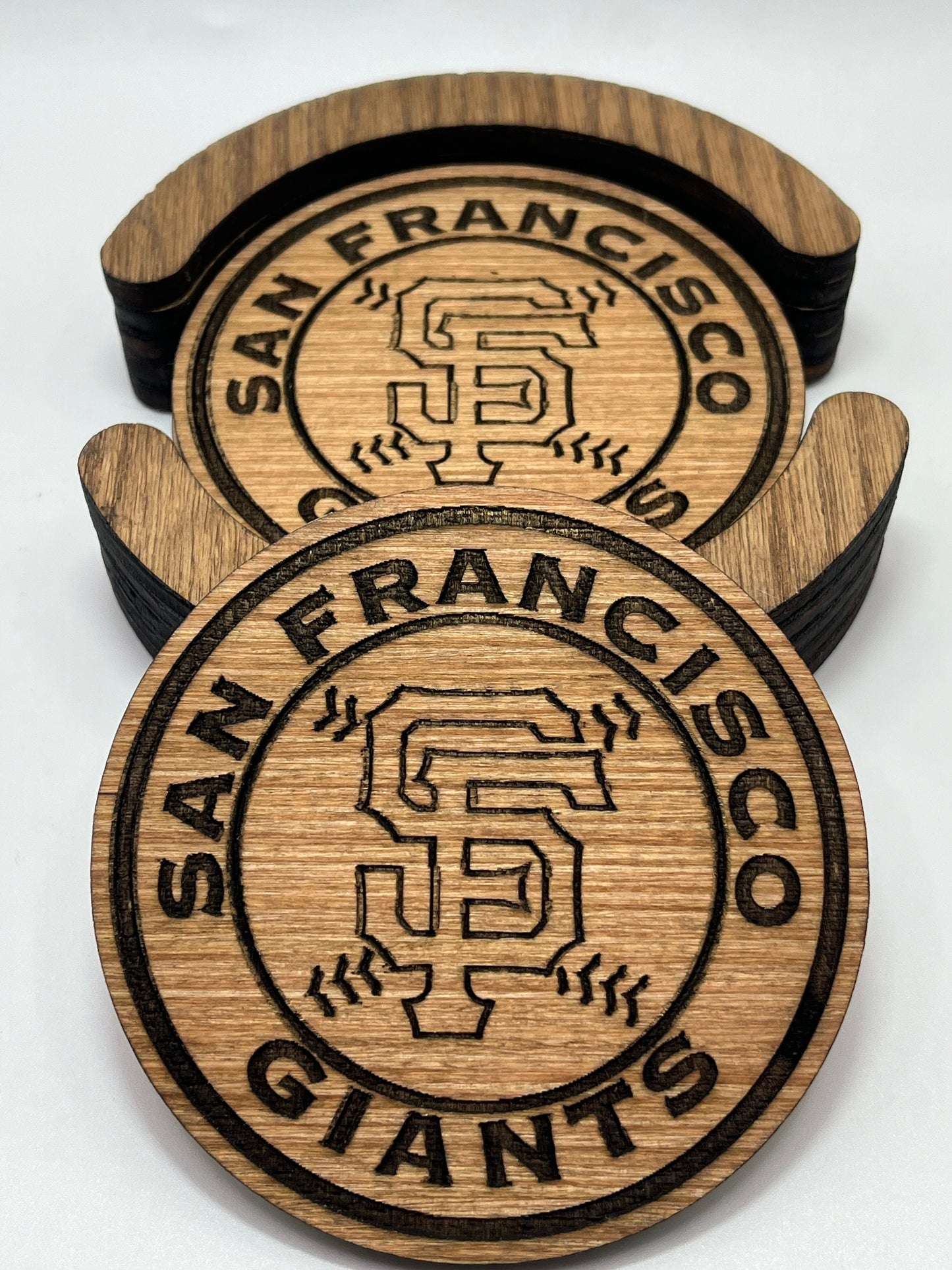 San Francisco Giants Wood Coaster Set (Set of 4): Bay Bridge Baseball