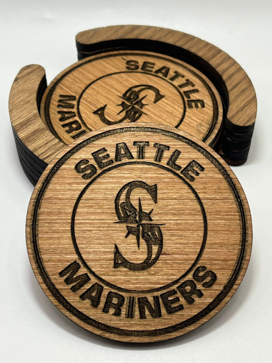 Seattle Mariners Wood Coaster Set (Set of 4): Set Sail with the M's