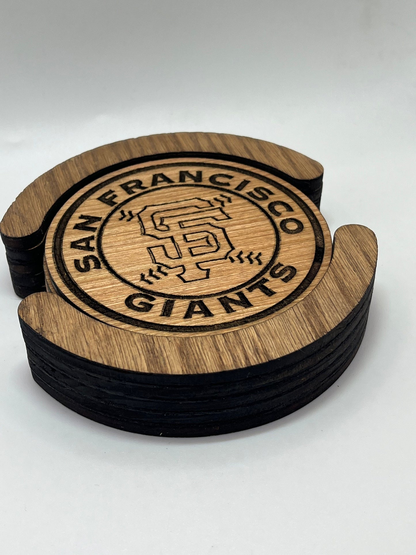 San Francisco Giants Wood Coaster Set (Set of 4): Bay Bridge Baseball