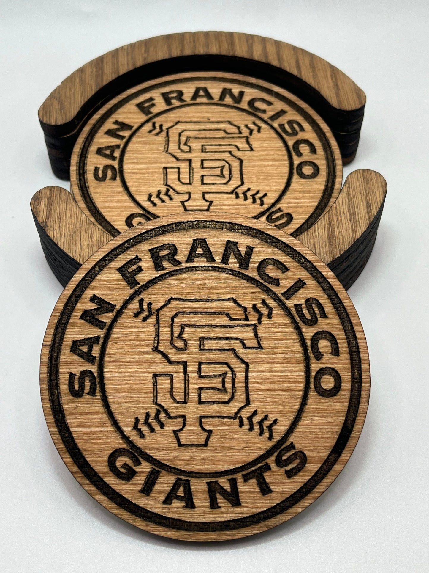 San Francisco Giants Wood Coaster Set (Set of 4): Bay Bridge Baseball