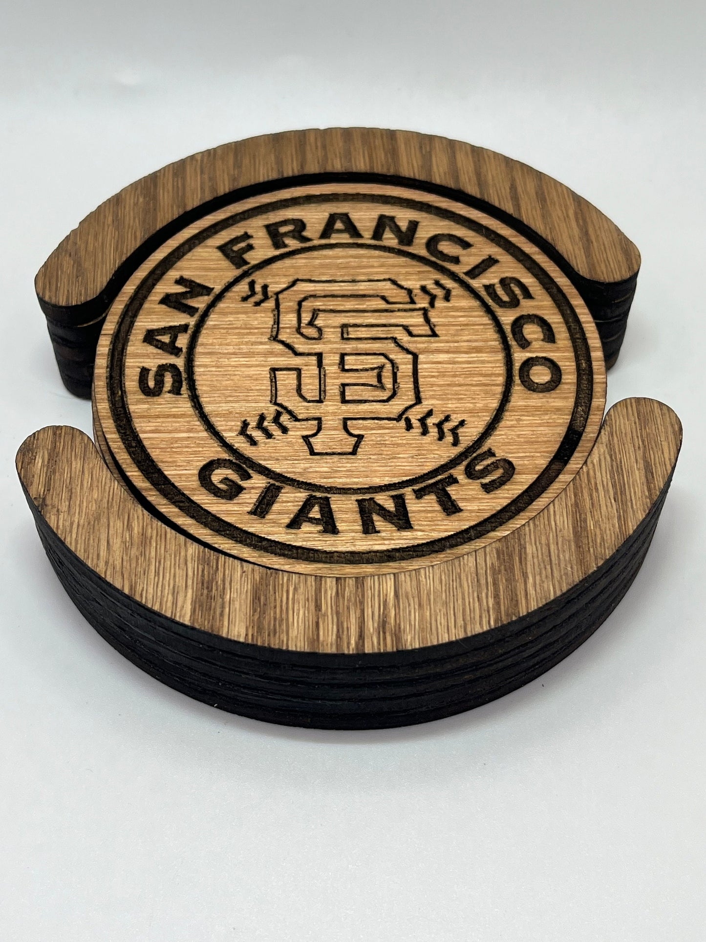 San Francisco Giants Wood Coaster Set (Set of 4): Bay Bridge Baseball