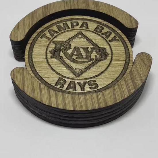 Tampa Bay Rays Wood Coaster Set (Set of 4): Rays Up!