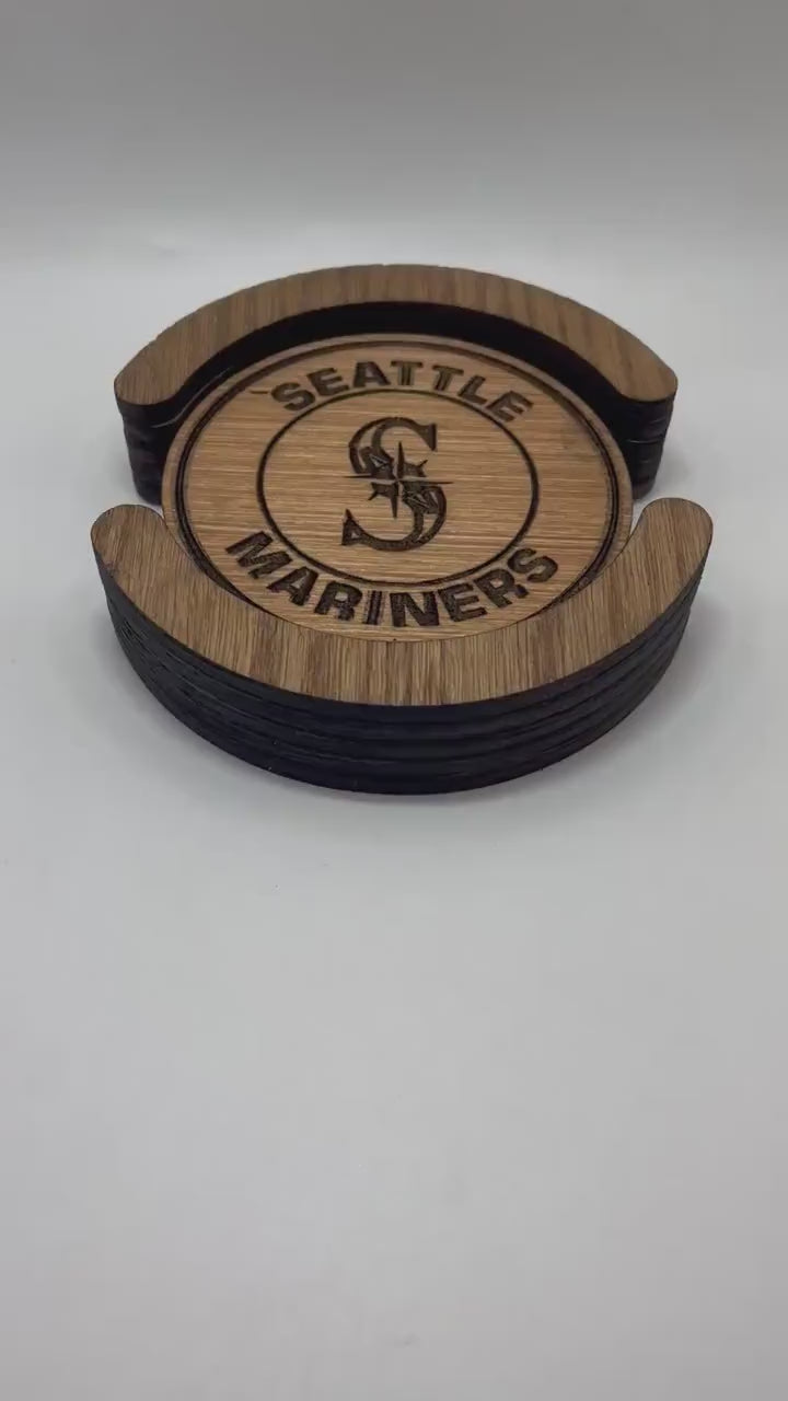 Seattle Mariners Wood Coaster Set (Set of 4): Set Sail with the M's